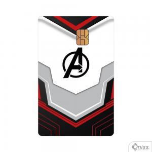 Skin Card Avengers Suit Adesivo Vinílico 0,10 8,5x5,4cm 4x0 / Impressão Digital  Corte Contorno 