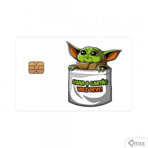 Skin Card Baby Yoda Pocket Adesivo Vinílico 0,10 8,5x5,4cm 4x0 / Impressão Digital  Corte Contorno 