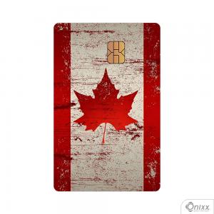 Skin Card Flag Canadá Adesivo Vinílico 0,10 8,5x5,4cm 4x0 / Impressão Digital  Corte Contorno 