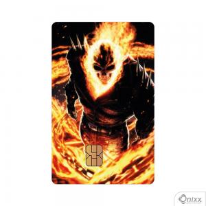 Skin Card Ghost Rider Adesivo Vinílico 0,10 8,5x5,4cm 4x0 / Impressão Digital  Corte Contorno 