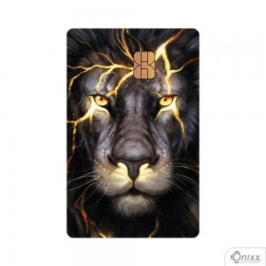 Skin Card Golden Lion Adesivo Vinílico 0,10 8,5x5,4cm 4x0 / Impressão Digital  Corte Contorno 