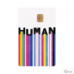 Skin Card Human Adesivo Vinílico 0,10 8,5x5,4cm 4x0 / Impressão Digital  Corte Contorno 
