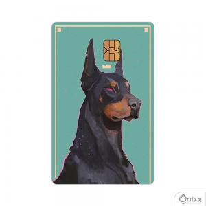 Skin Card King Doberman Adesivo Vinílico 0,10 8,5x5,4cm 4x0 / Impressão Digital  Corte Contorno 