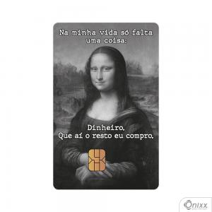 Skin Card Mona\"lisa\" Adesivo Vinílico 0,10 8,5x5,4cm 4x0 / Impressão Digital  Corte Contorno 