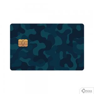 Skin Card Navy Camo Adesivo Vinílico 0,10 8,5x5,4cm 4x0 / Impressão Digital  Corte Contorno 
