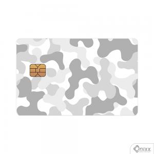 Skin Card Polar Camo Adesivo Vinílico 0,10 8,5x5,4cm 4x0 / Impressão Digital  Corte Contorno 