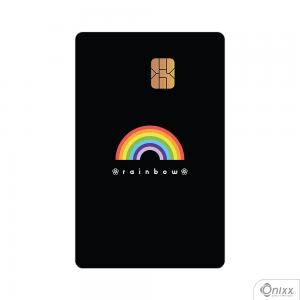 Skin Card Rainbow Adesivo Vinílico 0,10 8,5x5,4cm 4x0 / Impressão Digital  Corte Contorno 
