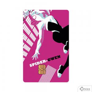 Skin Card Spider Gwen Minimalist Adesivo Vinílico 0,10 8,5x5,4cm 4x0 / Impressão Digital  Corte Contorno 