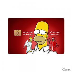 Skin Card Tentação do Homer Adesivo Vinílico 0,10 8,5x5,4cm 4x0 / Impressão Digital  Corte Contorno 