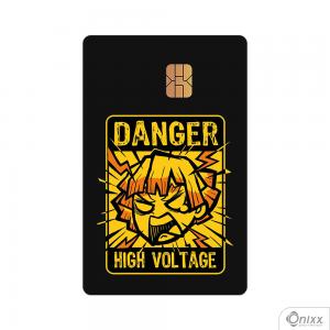 Skin Card Zenitsu Danger Adesivo Vinílico 0,10 8,5x5,4cm 4x0 / Impressão Digital  Corte Contorno 