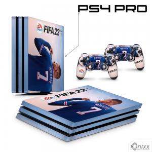 Skin Ps4 Pro Adesiva Fifa 22 + Pôster A3 Adesivo Vinil Americano 10µ  4x0 Brilho Corte Eletrônico 