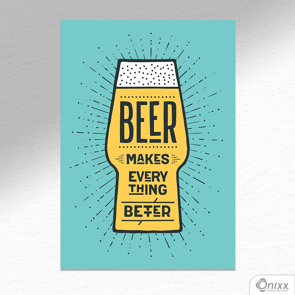 Placa Decorativa Beer Makes Better Color A4