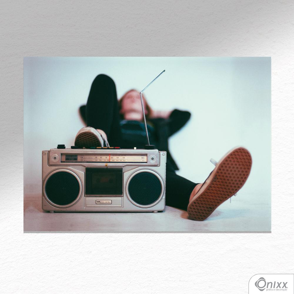 Placa Decorativa Relax And Listen A4
