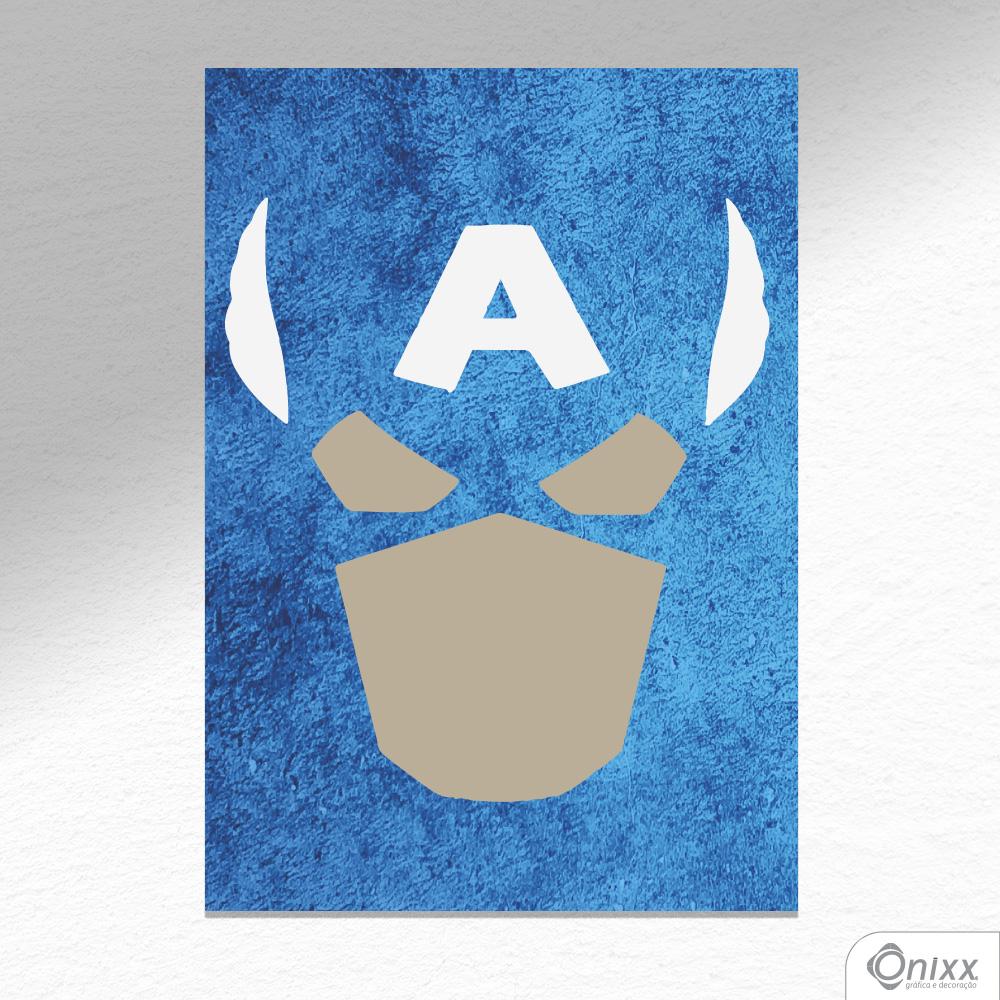 Placa Decorativa Série Heróis Minimalista (Capitão América) A4