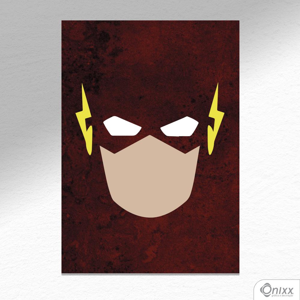 Placa Decorativa Série Heróis Minimalista (Flash) A4