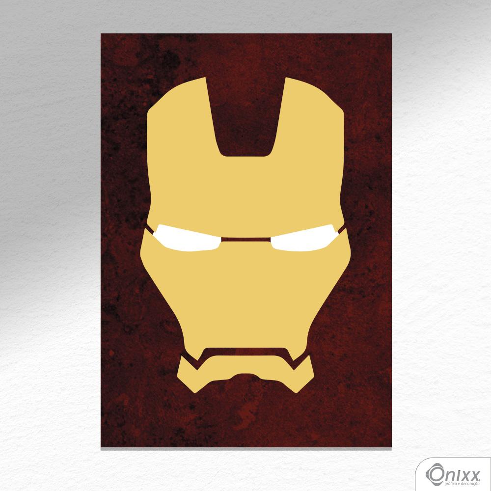 Placa Decorativa Série Heróis Minimalista (Homem de Ferro) A4