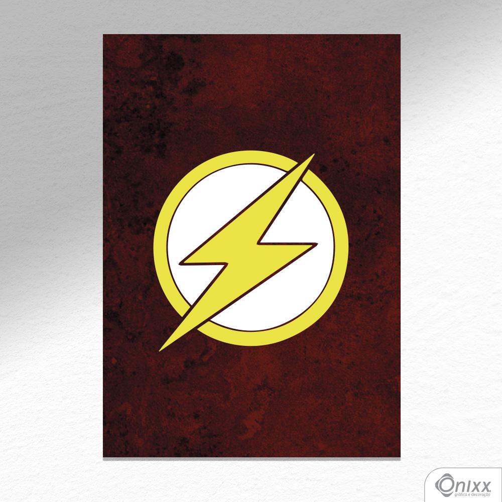 Placa Decorativa Série Heróis Minimalista (Raio Flash) A4
